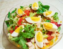 Rezept für Salat mit Eiern und Bohnen