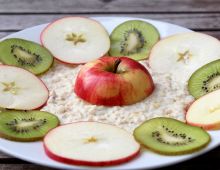 Rezept für Protein Porridge Apfel Kiwi