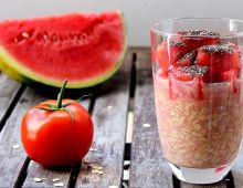 Rezept für Overnight oats Tomate Wassermelone